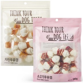 띵크유어도그티 강아지 딩고 간식 세트, 치킨, 소고기, 1세트, 240g