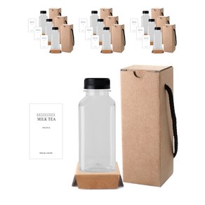 사각 더치 페트 공병 250ml x 10p + 블랙캡 10p + N1S 스티커 10p + 박스 10p 세트, 1세트