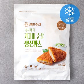 비비수산 가시제거 가자미 순살 생선까스 (냉동), 500g, 1개