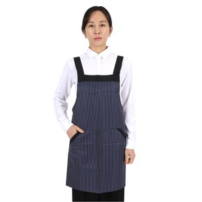 팀쿡 H형 줄무늬 어깨끈 앞치마 TYK-3035, 곤색, 1개