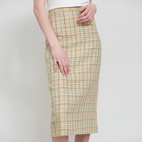 벰버 LINEN JUICY CHECK SKIRT