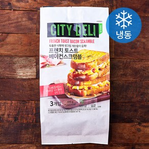 시티델리 프랜치토스트 베이컨스크램블 3개입 (냉동), 495g, 1개