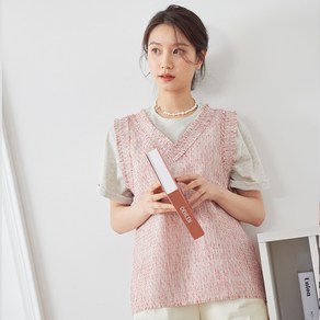 가니송 여성용 Candy Tweed Vest