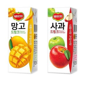 델몬트 드링크 190ml (사과x32팩) + (망고x32팩), 64팩, 64개