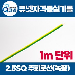 전기기능사 실기 재료 준비물 2.5SQ 주회로 전선 녹황색 1m 단위 소분