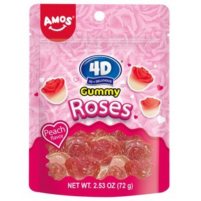 말레이시아 아모스 4D 로즈 구미 젤리 4D GUMMY ROSES 72G x 4개, 1개