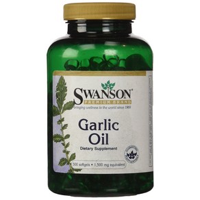 스완슨 마늘 기름 갈릭 오일 1500mg 500정 Swanson Galic Oil Equivalent to 1500 Milligams 500 Sgels, 1개