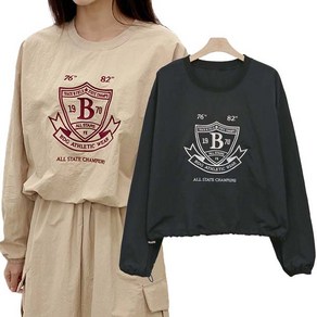 레크레아 마크자수 라운드 아노락 여성골프 맨투맨 긴팔 티셔츠