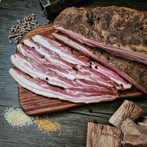 [살루메리아] 수제 베이컨 훈제 뚱 베이컨 (Smoked Steaky Bacon) 250g 1팩