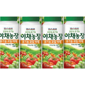 파스퇴르 유기농 야채농장 과일야채 190ml, 32개