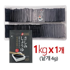 그램원 주비 일회용 사시미 간장(4g X 250개)포장용, 1kg, 1개