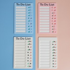 매일 밀어서 체크 투두리스트 하루 일일 계획표 스케줄체크판 4Type, 체크판(To Do List)-문구없음