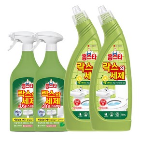 홈스타 락스와 세제 3X 폼 스프레이 후레쉬 500ml x 2개 + 락스와세제 허벌시트러스 750ml x 2개, 1개