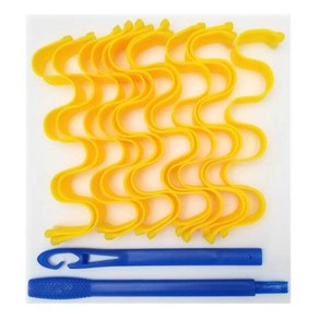 12pcs 매직 헤어 Cule Heatless 헤어 롤러 Cules 헤어 스타일 롤러 스틱 30CM 웨이브 Fomes 컬링 헤, 01 yellow, 01 CHINA