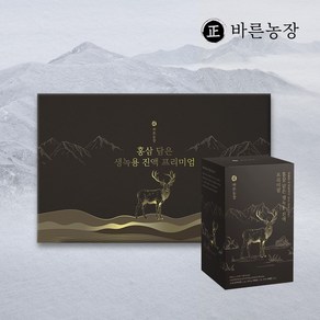 바른농장 프리미엄 홍삼 생녹용진액 효능 원기회복 녹용 즙 엑기스, 30개, 90ml