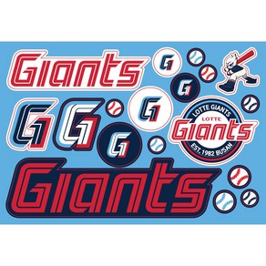 [롯데자이언츠] 야구 KBO 응원봉 자동차 스티커, 1장, 롯데자이언츠 유광