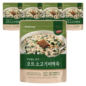 프레시지 부담없는 한끼 오트 소고기미역죽 (파우치), 5개, 300g