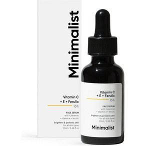 Minimalist Vitamin C E 16 프로 페이스 세럼 20ml 풀러런스 페룰산 고급 브라이트닝 포뮬러, 1개