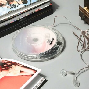 레트로 빈티지 감성 CD 블루투스 휴대용 인테리어 플레이어, 단일 미니 투명 외부 스피커
