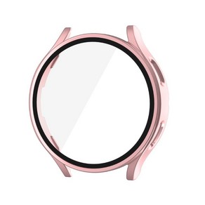 [마오르] 호환 삼성 갤럭시워치7 40mm 44mm 풀 커버 강화 유리 케이스 하드 pc, 갤럭시워치7 풀커버 하드케이스 44mm, 로즈핑크