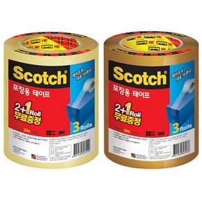 3M 스카치 포장용 테이프 투명 3625V 2+1 (48mm*25M), 3개