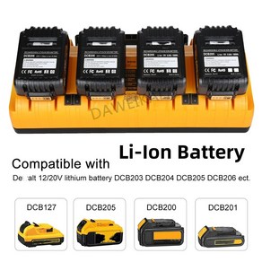 20V 충전기 DCB203 DCB183 B204 ADewalt 배터리 이온 DC DCB206 DCB1418 DCB118 DCB205 18V 14.4V DCB140, 5)1 4K chage, 1개