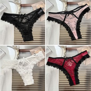 여성 레이스 팬티 힙스터 편한 티팬티 4종 세트 Women's Underpants