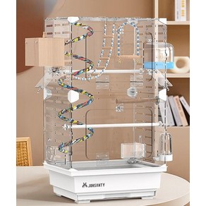 아크릴 앵무새 케이지 악세서리 포함 대형 투명 새장 빌라 애완 동물 조류