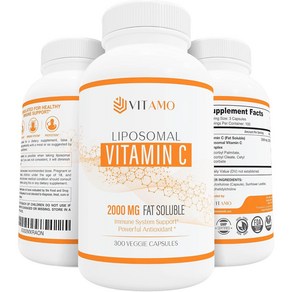 리포솜 비타민 C 2000mg  우수한 전달 시스템 300캡슐 면역 지원 및 콜라겐 부스, 300정, 1개