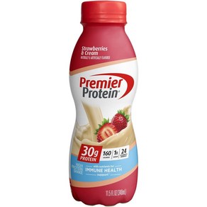 Pemie Potein 프리미어프로틴 30g 프로틴 쉐이크 스트로베리 앤 크림 340ml 4개, 1개