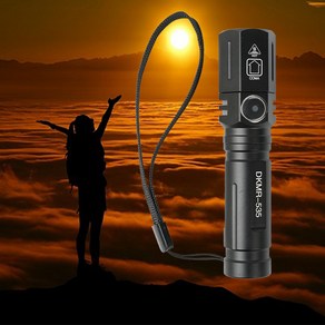 대경몰 535단품 고휘도 C-type led 충전 줌기능 후레쉬 18650(별매)전용 등산등 낚시등 캡핑등 휴대용 손전등 손목스트랩 비상등 라이트, 1개, 블랙