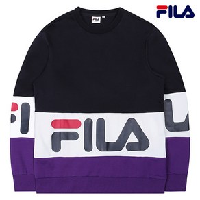 [FILA] 남여공용 3단 컬러 블럭 맨투맨 FS2POC1117X_PUE