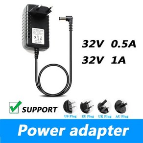 범용 전원 어댑터 공급 장치 스위칭 어댑터 5.5x2.1mm 32 V 0.5A 1A AC/DC, 4) EU  32V1A, 없음, 1개