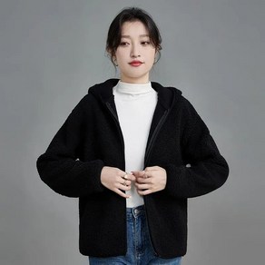 꽃소담 가을겨울 여성 후드 양털후리스 데일리 뽀글이자켓 Y590