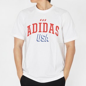 아디다스 반팔티 아메리칸 USA Gaphic 티셔츠 화이트-레드 ADIDAS 로고