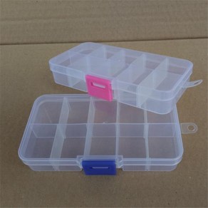 낚시도구상자 태클박스 플라스틱 투명 다기능 고저항 낚시 미끼 트랙 박스 1 개 13x7x2.2cm 10 구획 편리, 1개, 01 andom colo