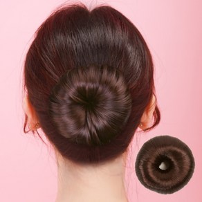 똥머리 가발 올림머리 당고머리 만두머리 부분 스틱 밴드 만들기, 1개, 블랙(a)