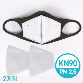 소확행몰 초미세먼지 pm2.5 교체형 부착형 필터 KN90 (2개), 1개