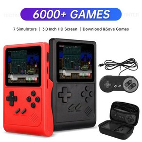 UMPC 미니 휴대용 포켓 게임기 콘솔 내장 6000 게임 비디오 레트로 플레이어 SF SFC GB GBA 지지대 AV 출력용 GB300 3.0 인치, 2) GB 300 BK - with a box