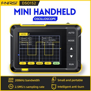 멀티미터 오실로스코프 디지털 FNIRSI 휴대용 랜야드 브래킷 포함 DSO152 25MSas 200KHz 아날로그 대역폭 24 인치 TFT 800VPP PWM