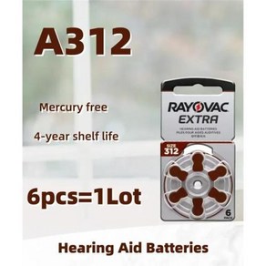 PR41 공기 660PCs 배터리 A312 아연 312A 배터리 CIC 보청기 312 RIC 엑스트라 BTE Rayovac 145V 보청기용 OE 퍼포먼스