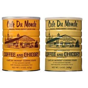 Cafe Du Monde Coffee and Chickory and French Roast 카페 뒤몽드 커피와 치커리 프렌치 로스트 번들. 뉴올리언스 커피 번들에는 15온스 오리