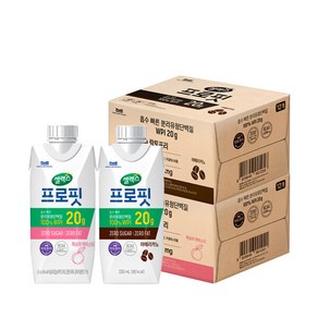 [본사직영]셀렉스 프로핏 웨이프로틴 드링크 복숭아+아메리카노 [330ml x 총 24팩], 단일속성, 330ml, 24개