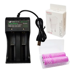 BENONE 베논 18650 3000mAh 배터리 2개+2구충전기+ USB 충전기 풀세트, 1개