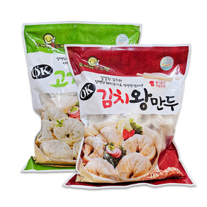 스마일유통 맛있는 OK 고기왕만두 1.4kg + 김치왕만두, 1개