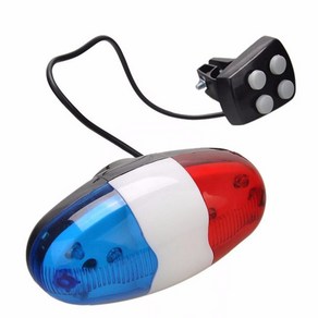 6 LED 자전거 벨 경찰 미등 후면 경고 사이렌 전기 다기능 사이클링 프론트 라이트 경고등 자전거 벨, [01] WHITE, 01 CHINA, 1개