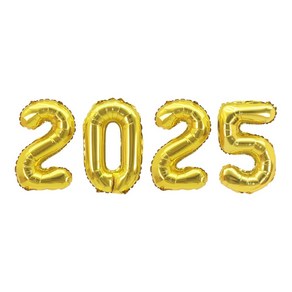 2025 숫자 풍선 소 연말 새해 파티 신년회, 1세트, 골드