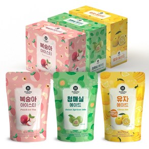 아이스 파우치 음료 3종 묶음 (복숭아/청매실/유자), 30개, 190ml