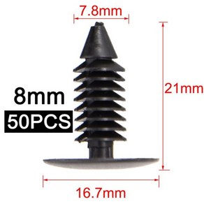 자동차 클립 패스너 리벳 플라스틱 볼트 나사 공구 용 50 pcs 스즈키 용 혼다 맞춤 범용 자동 페어링 푸시 6mm x 12mm 제품, c 7.8mm