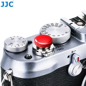 [JJC] 후지필름 X-T5 X100V X-E4 X-T30 니콘 ZF 카메라 디럭스 나사식 소프트버튼 셔터버튼, 1개, 디럭스 - [레드/레드